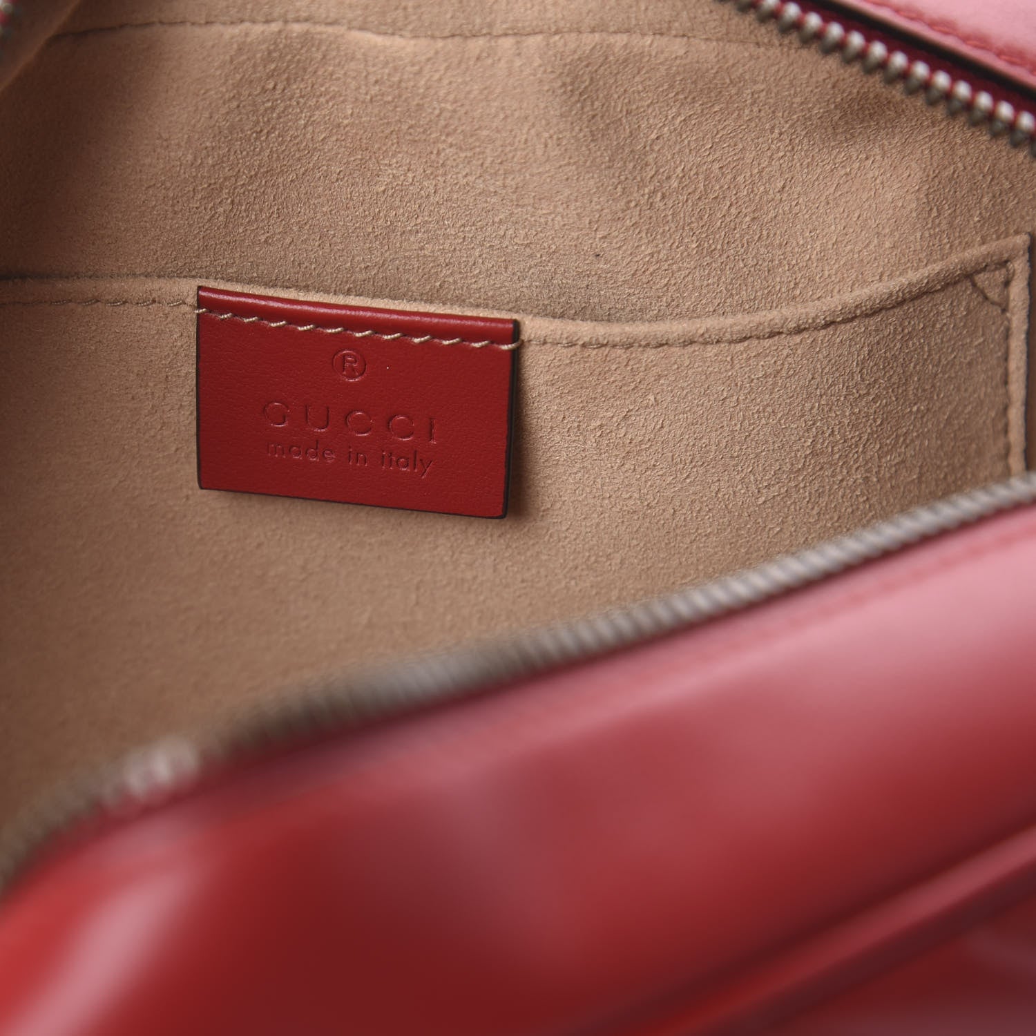 Gucci Calfskin Matelasse Small GG Marmont Chain Shoulder Bag Hibiscus Red 5 of 8