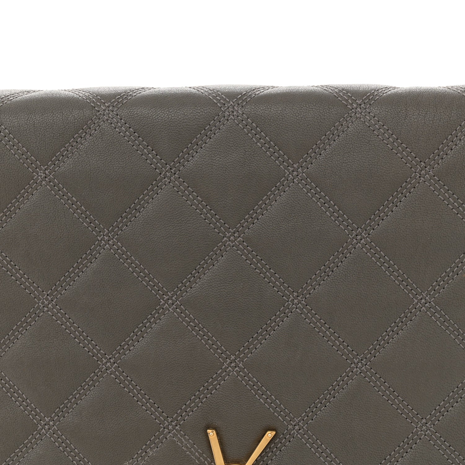 Saint Laurent Lambskin Quilted Mini Becky Chain Bag Grey Kaki 8 of 13