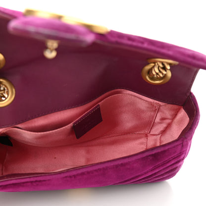Gucci Velvet Matelasse Mini GG Marmont Shoulder Bag Fuchsia Violet Cyclamen 5 of 10