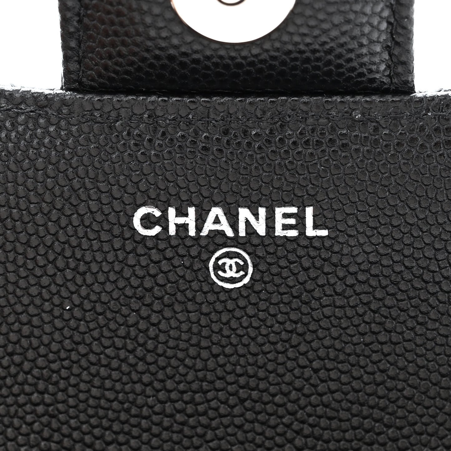 Caviar Quilted Glasses Case With Chain Black