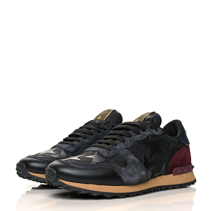 Valentino Garavani Fabric Suede Camustars Mens Rockrunner Sneakers 40 Black 3 of 11