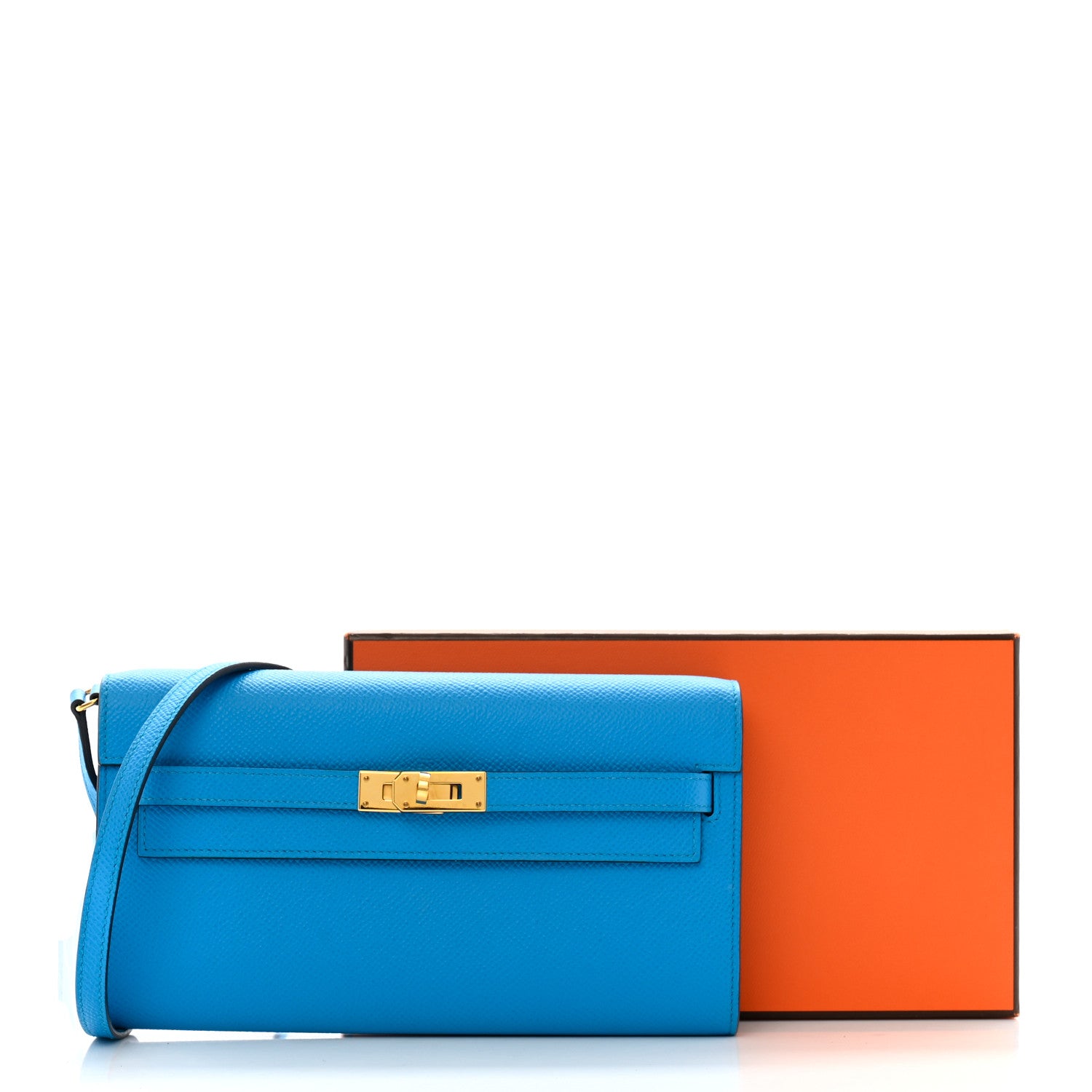 Hermes Epsom Verso Kelly Wallet To Go Bleu Frida Rouge H 13 of 13