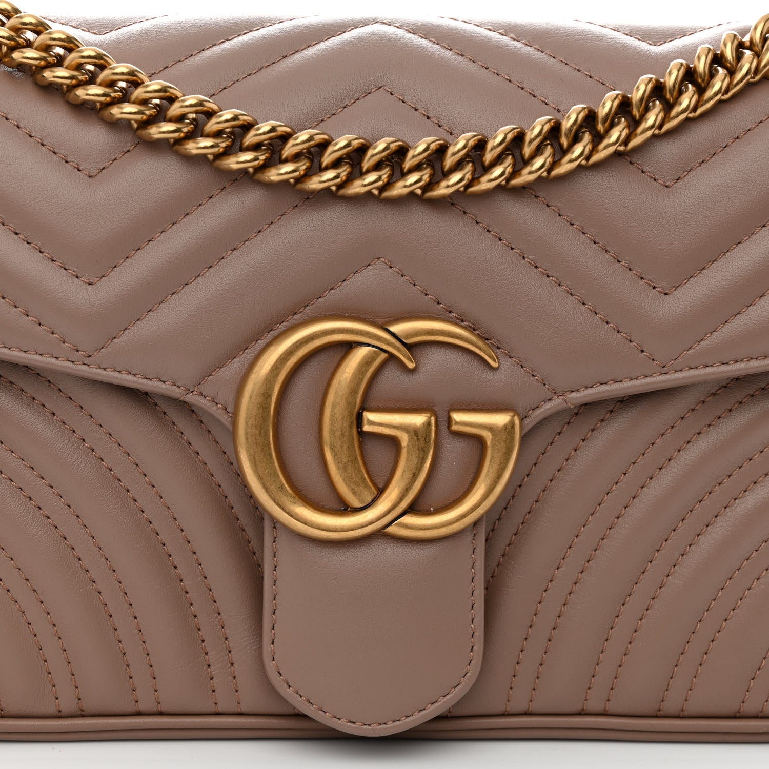 Gucci Calfskin Matelasse Small GG Marmont Shoulder Bag Porcelain Rose 8 of 11