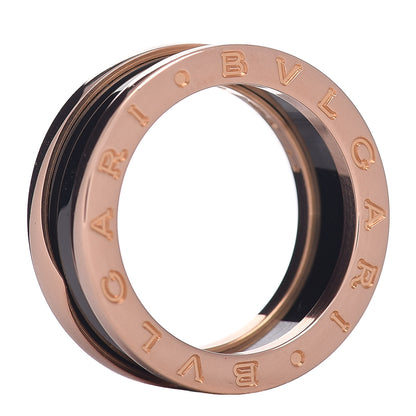 Bulgari 18K Rose Gold Black Ceramic B.Zero1 Two-Band Ring 54 6.75 4 of 5