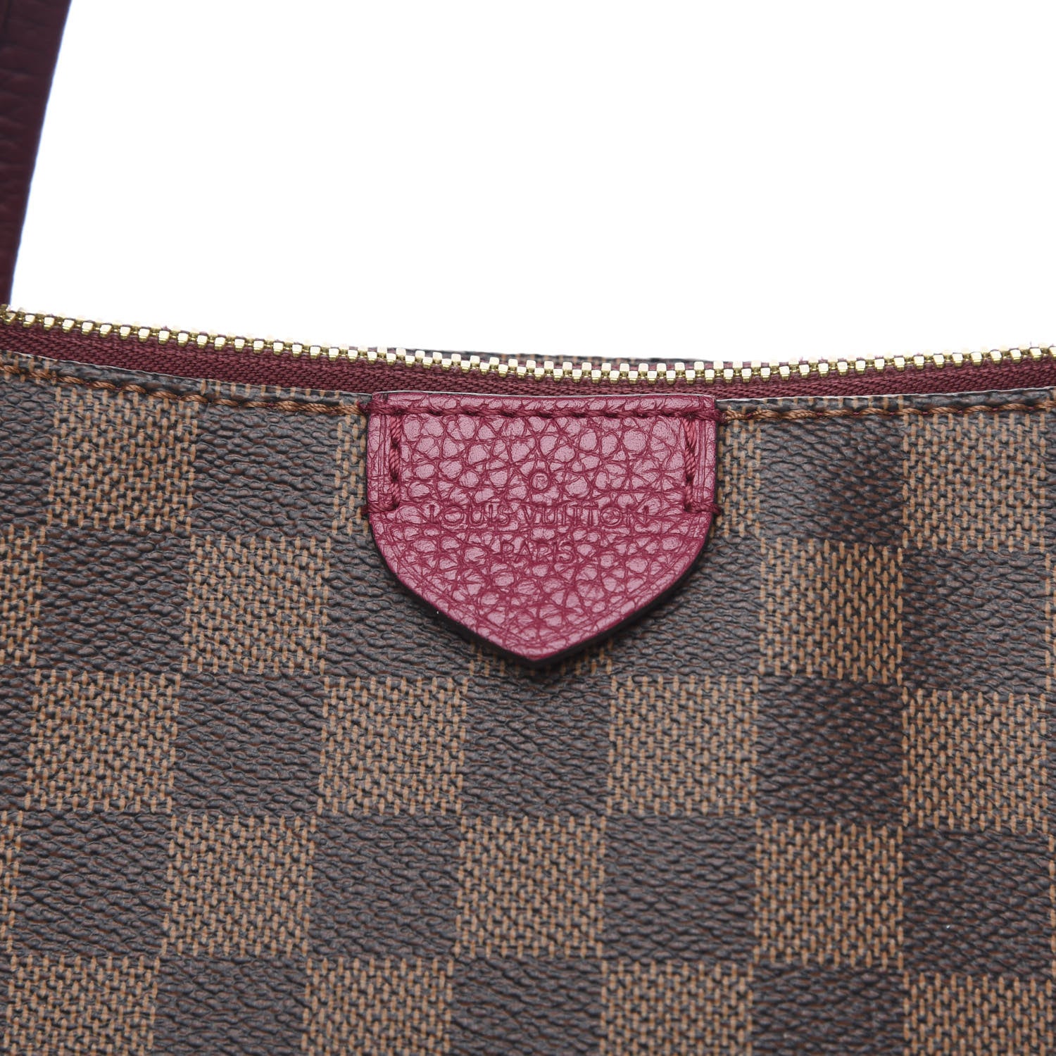 Louis Vuitton Damier Ebene Cuir Taurillon Hyde Park Fuchsia 10 of 12