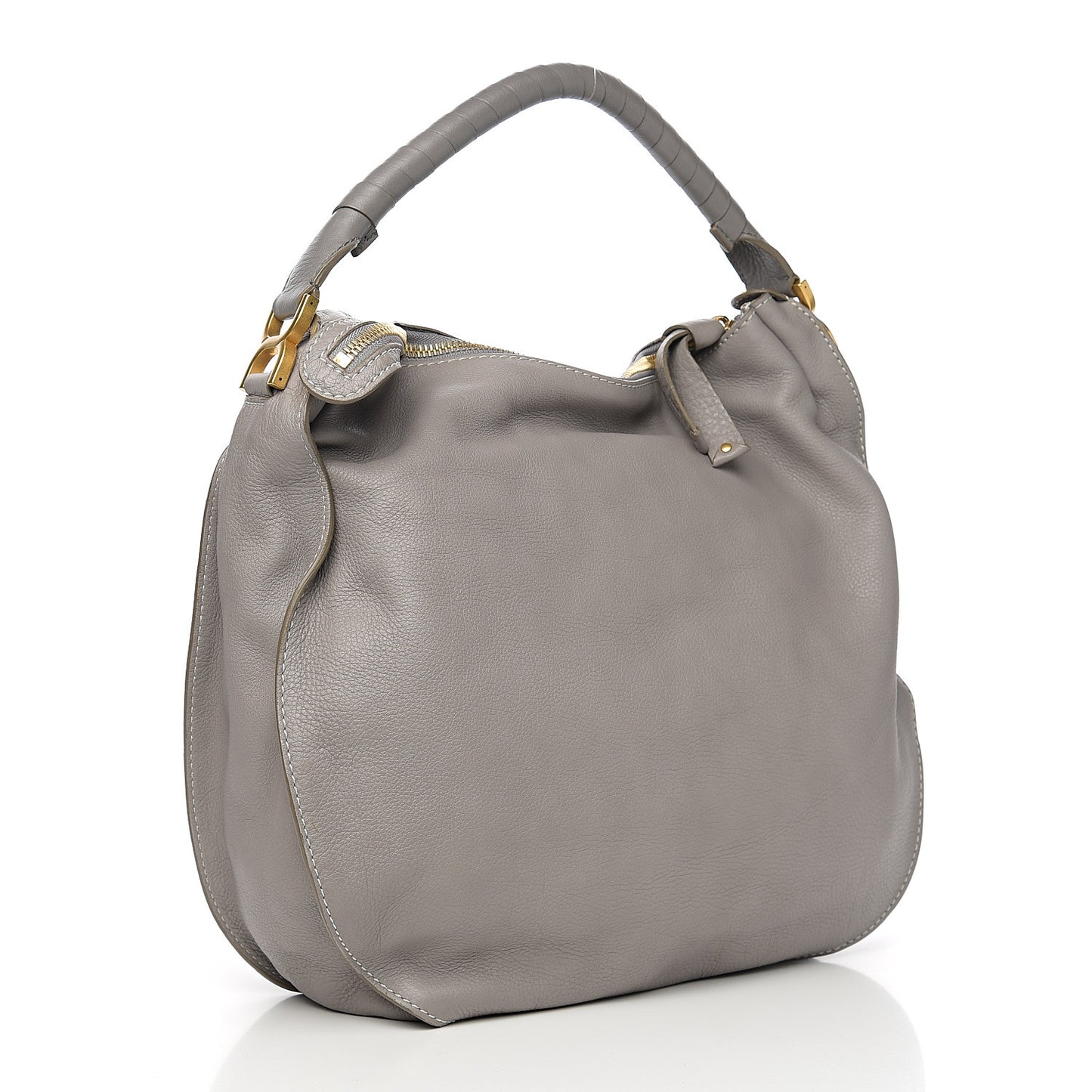 Calfskin Large Marcie Satchel Cashmere Grey