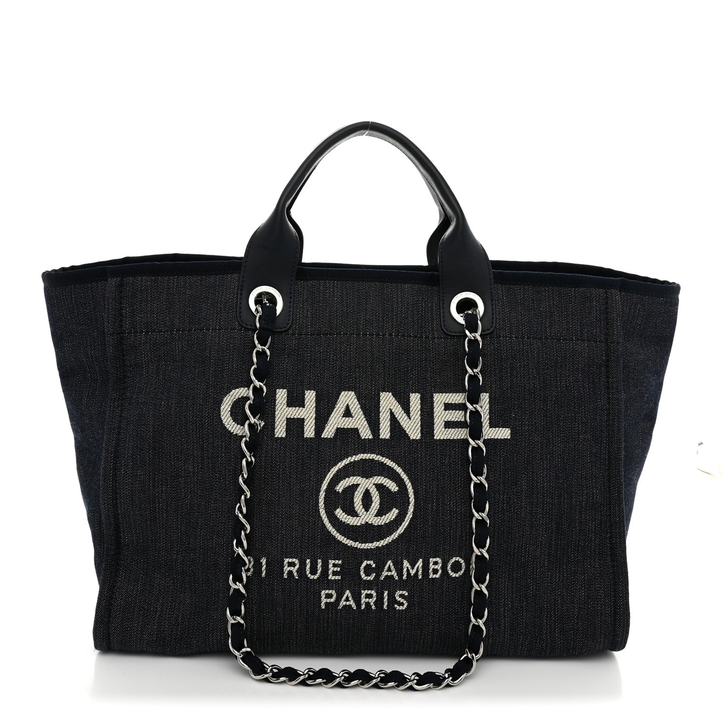 Denim Large Deauville Tote Dark Blue