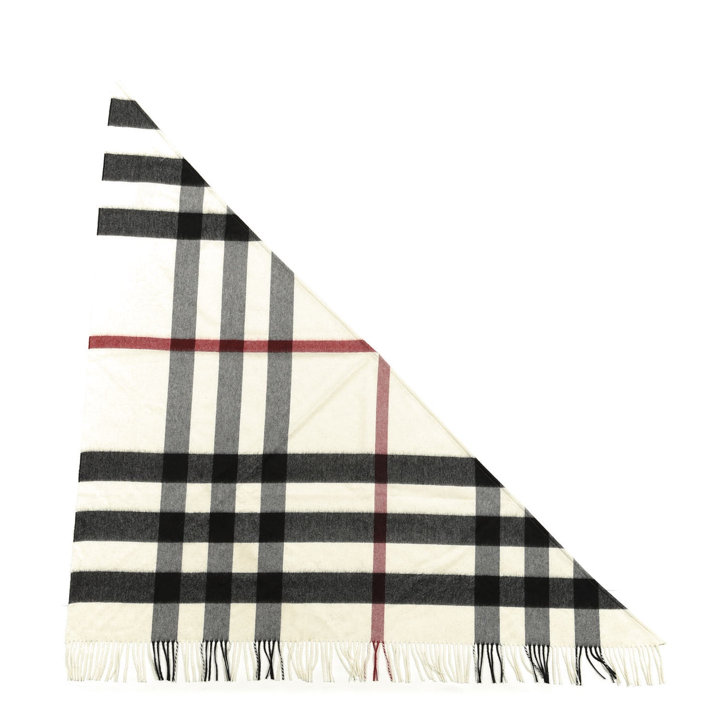 Cashmere Giant House Check Cape Scarf White