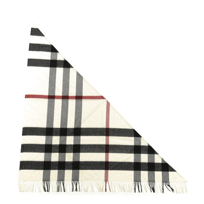 Burberry Cashmere Giant House Check Cape Scarf White 1 of 4