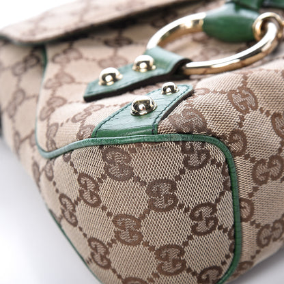 Gucci Monogram Horsebit Web Flap Bag Green 8 of 21