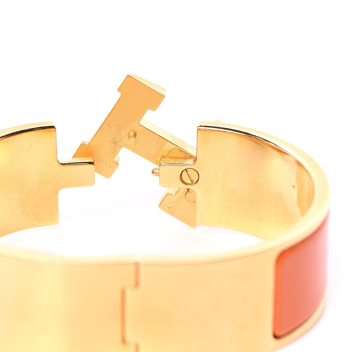Enamel Wide Clic Clac H Bracelet GM Orange