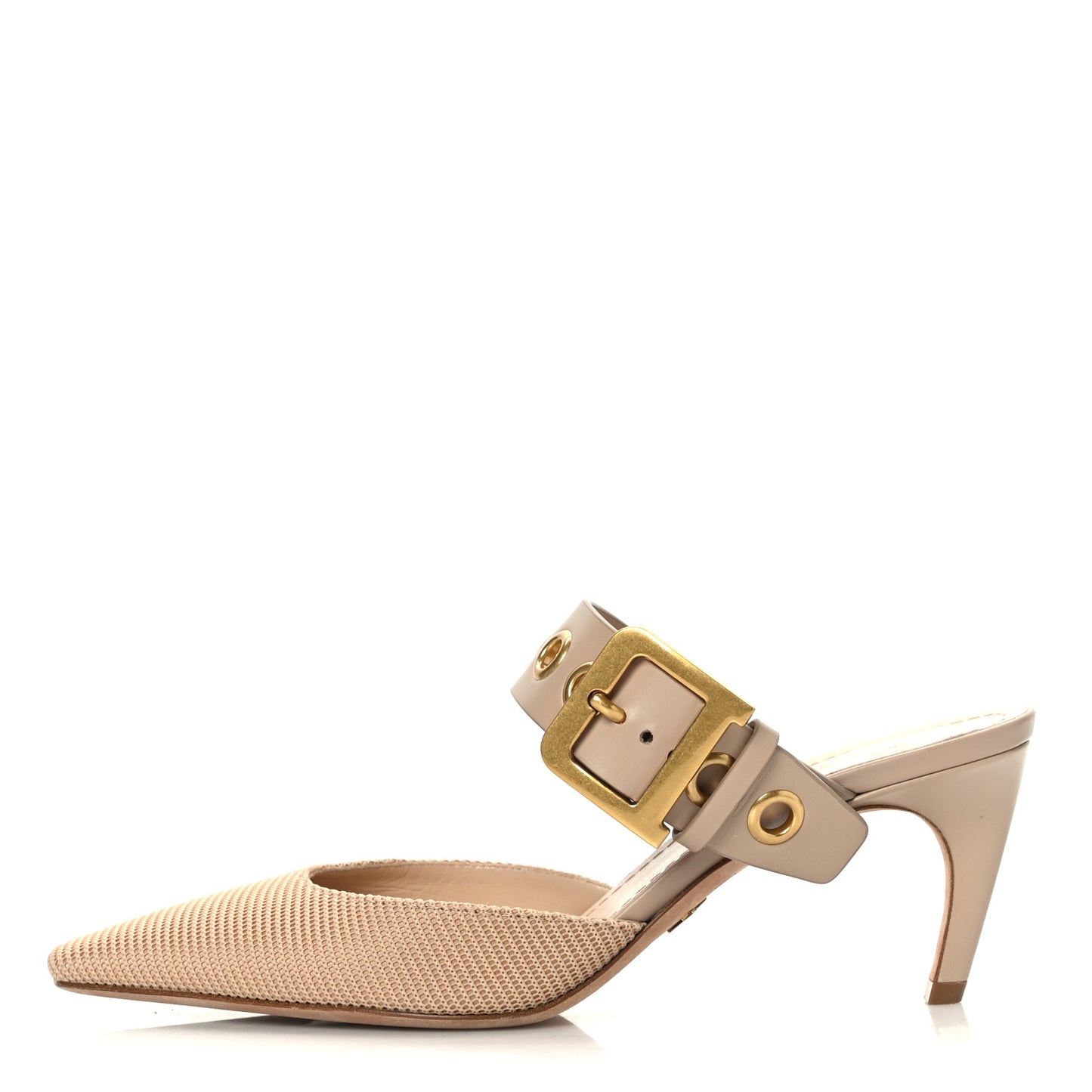 Technical Fabric Calfskin D-Dior 65mm Mules 38 Nude