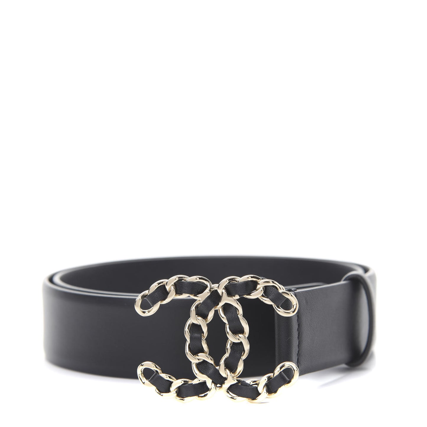 Lambskin CC Chain Belt 75 30 Black
