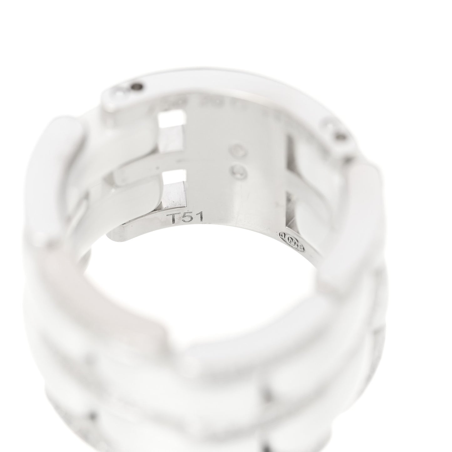 18K White Gold Diamond Ceramic Large Ultra Ring 51 5.75 White