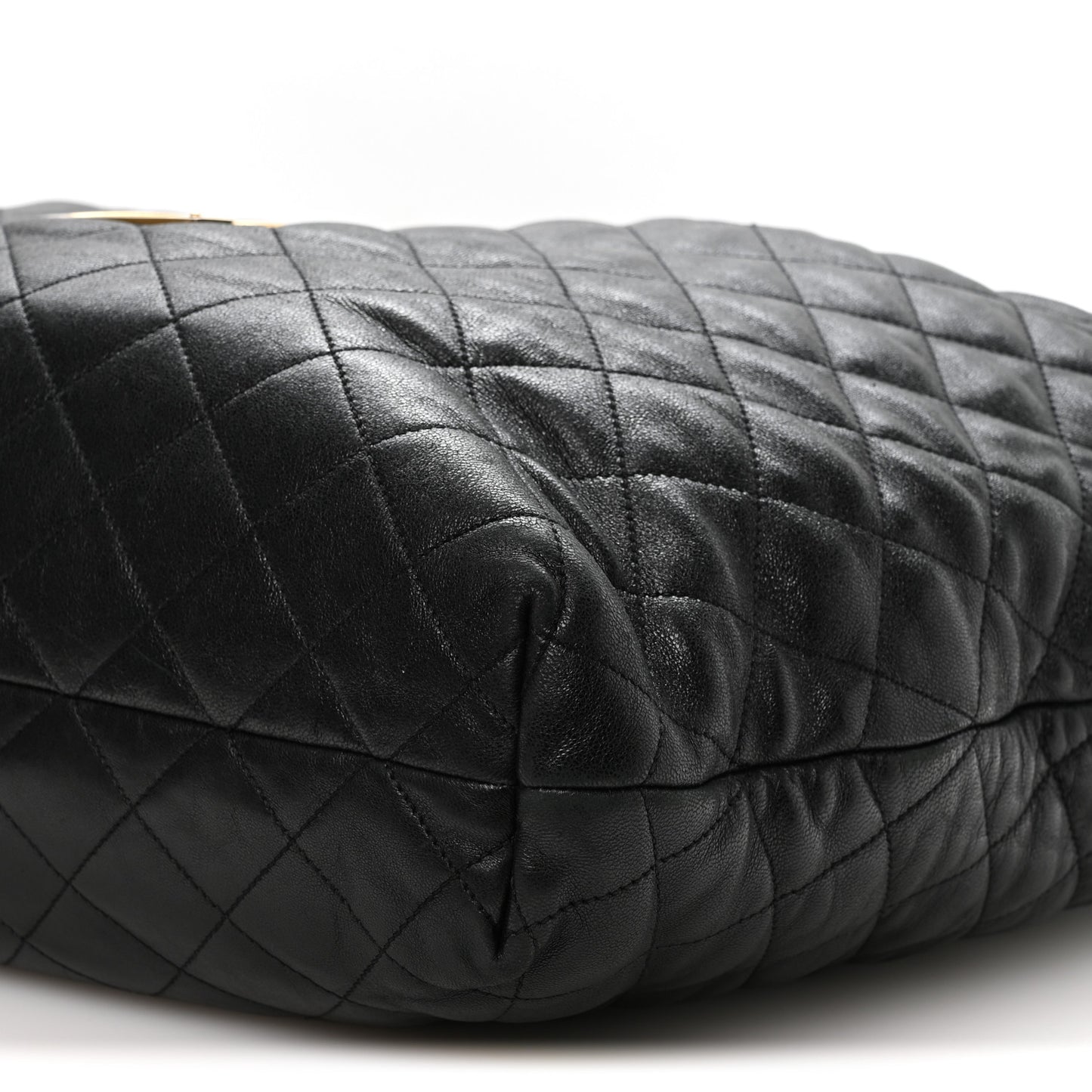 Lambskin Quilted Maxi Icare Shopping Tote Black