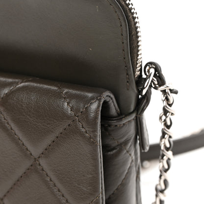 Chanel Lambskin Quilted Crossbody Dark Khaki 12 of 14