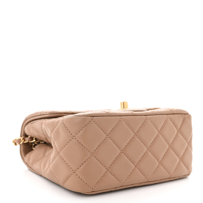 Chanel Lambskin Quilted Mini Pearl Crush Flap Dark Beige 4 of 11