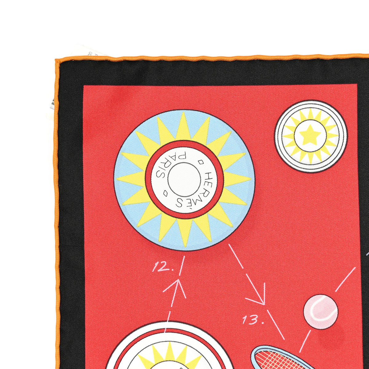Silk Tea For Two Scarf 90 Black Rouge Multicolor