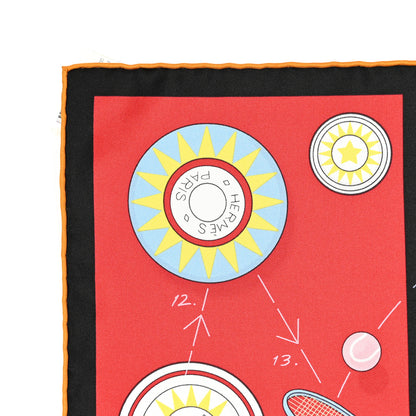 Hermes Silk Tea For Two Scarf 90 Black Rouge Multicolor 2 of 4