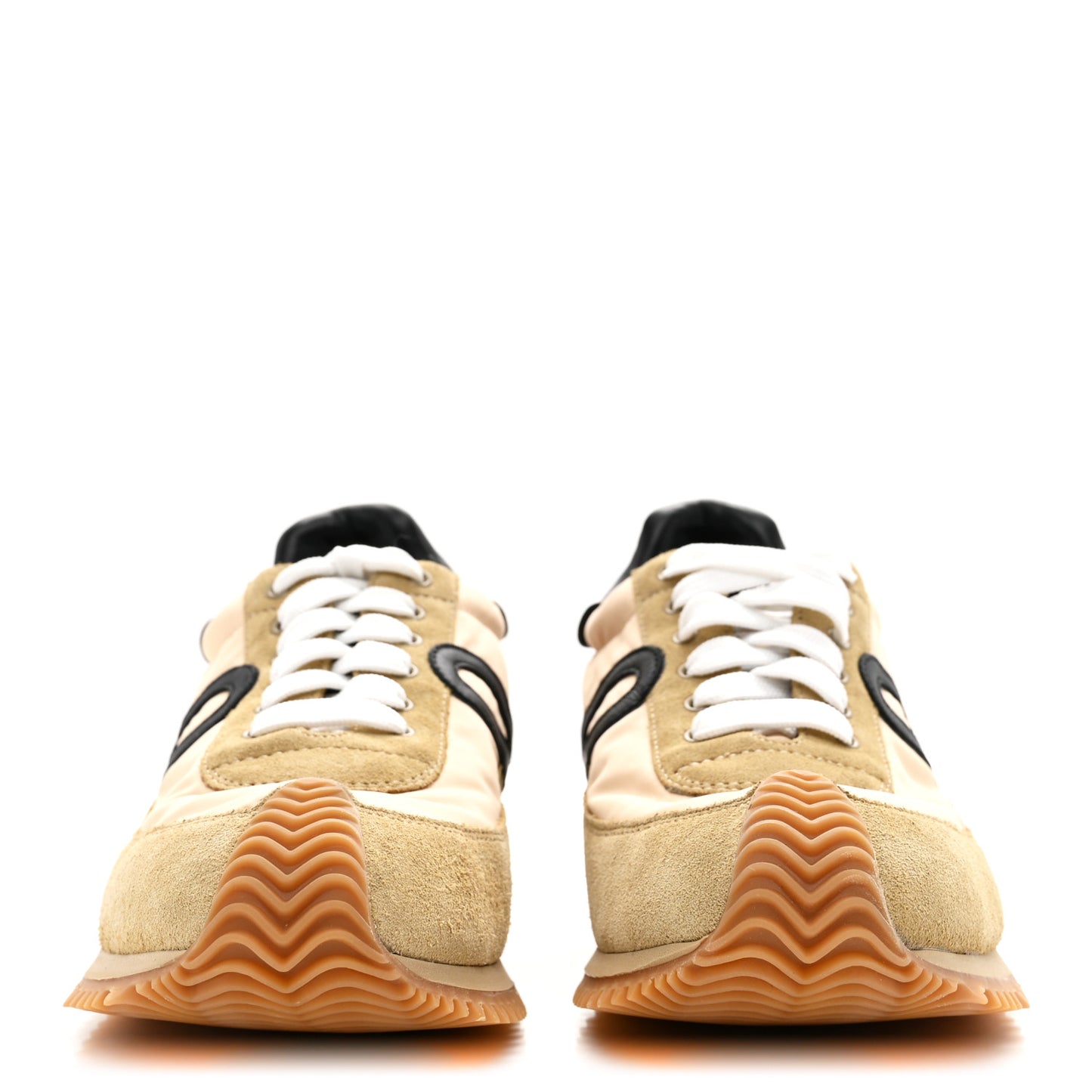 Nylon Suede Flow Runner Sneakers 38 Gold Black