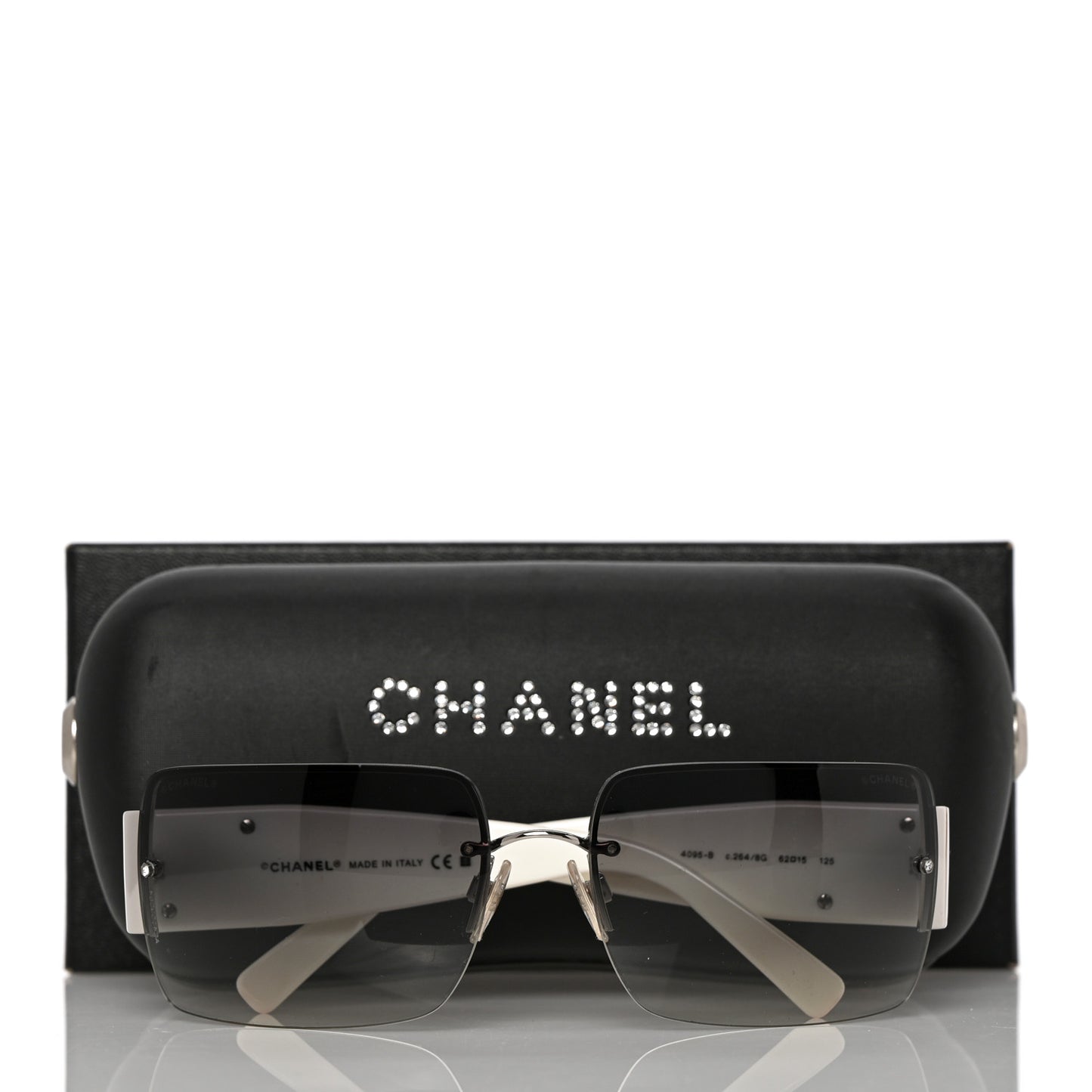 Crystal CC Sunglasses 4095-B White