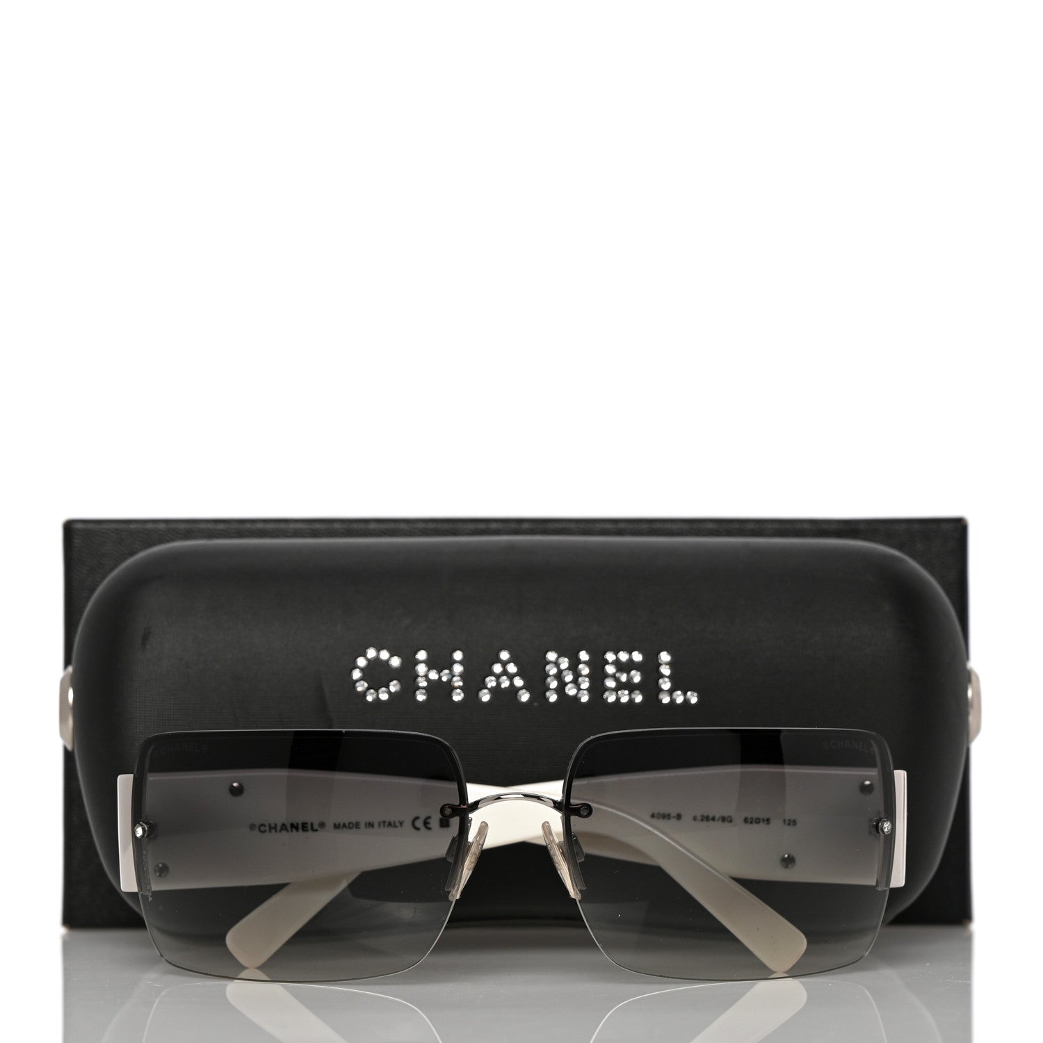 Chanel Crystal CC Sunglasses 4095-B White 9 of 9