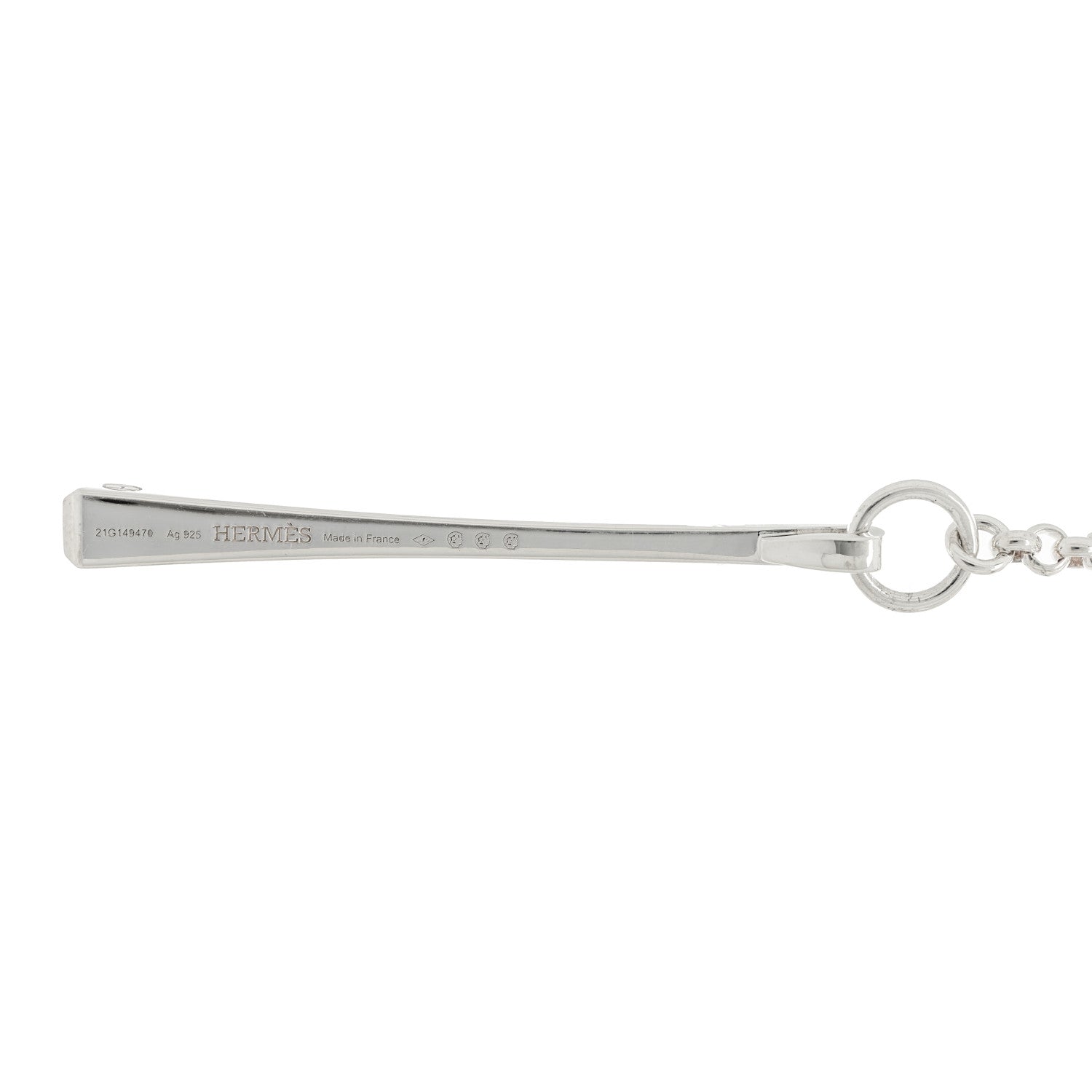 Hermes Sterling Silver Clou de Forge Lariat Necklace 4 of 5