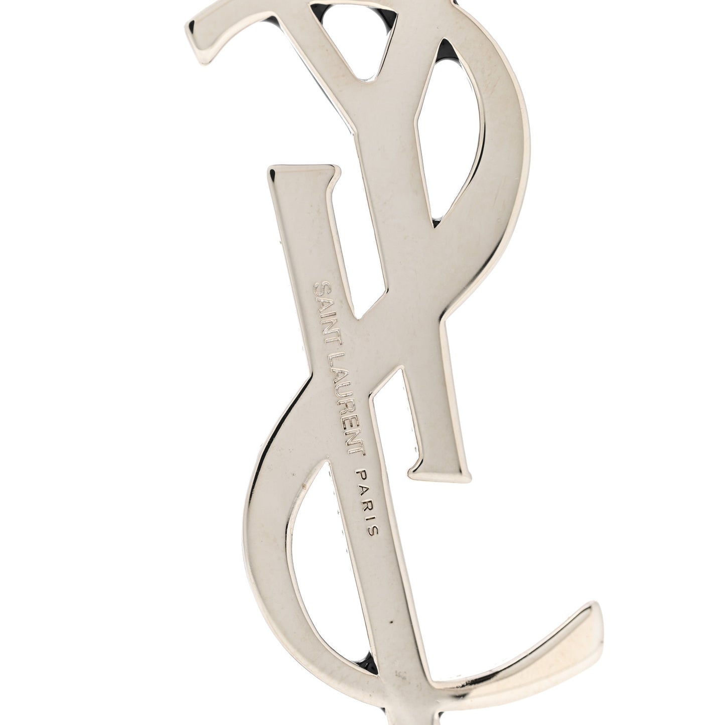 Monogram Crystal Brooch Black Silver