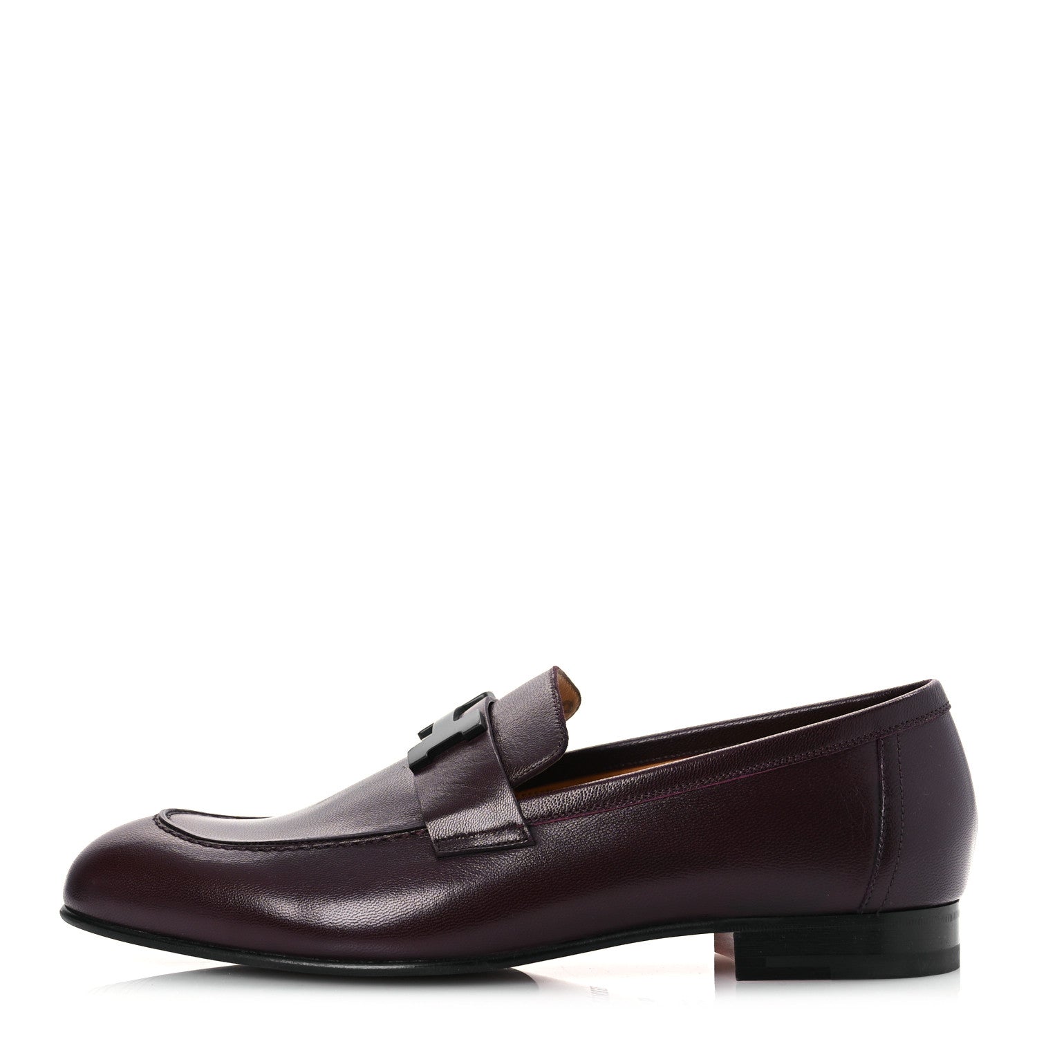 Hermes Goatskin Mens Paris Loafers 42 Marron Mahogany 1 of 13
