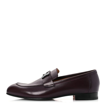 Hermes Goatskin Mens Paris Loafers 42 Marron Mahogany 1 of 13
