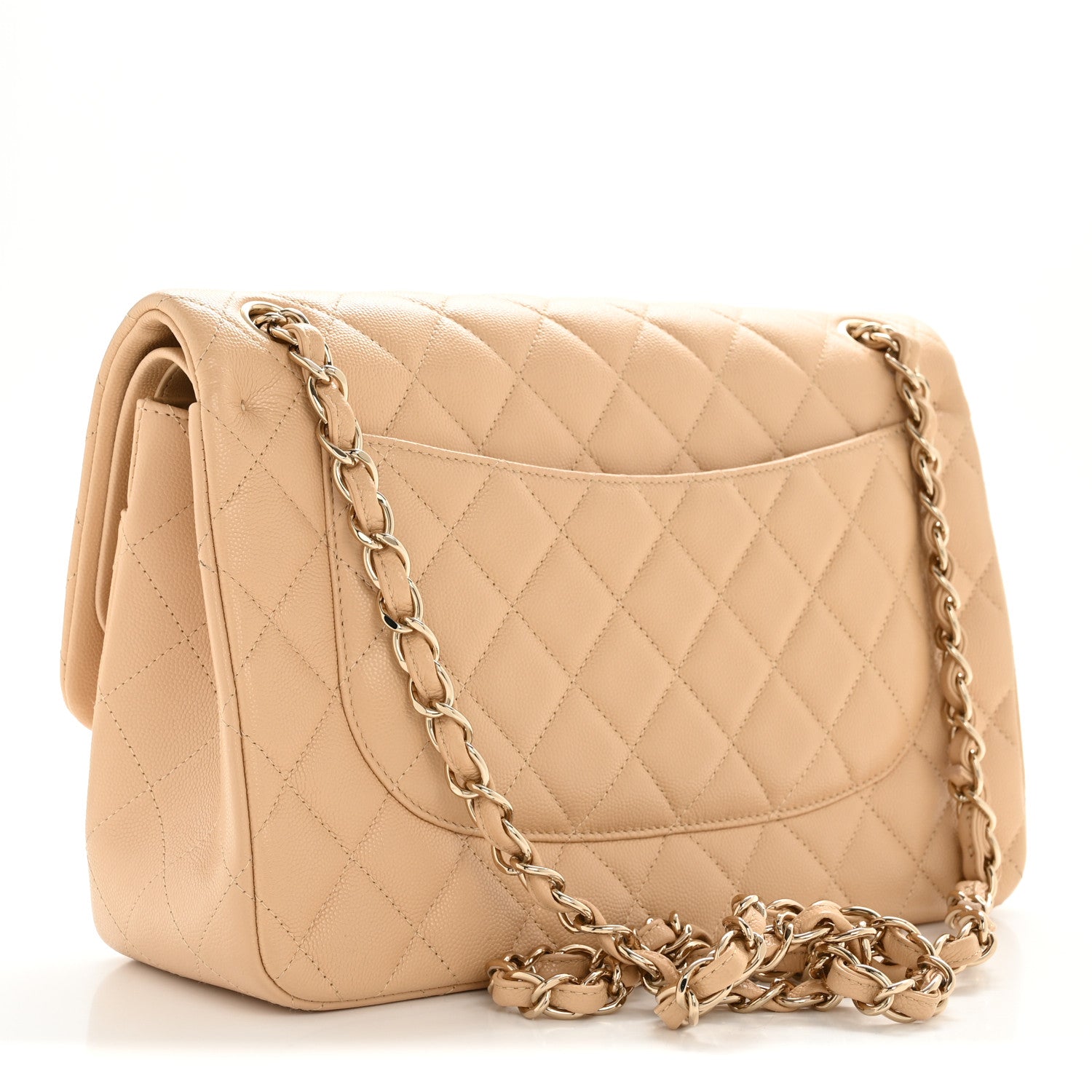 Chanel Caviar Quilted Jumbo Double Flap Beige 3 of 13