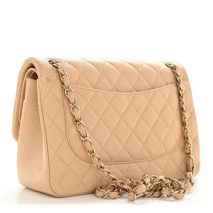 Chanel Caviar Quilted Jumbo Double Flap Beige 3 of 13