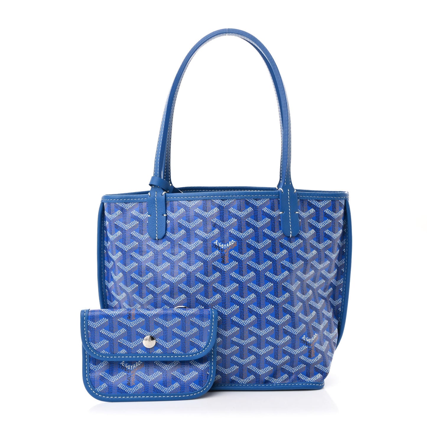 Goyardine Reversible Mini Anjou Sky Blue