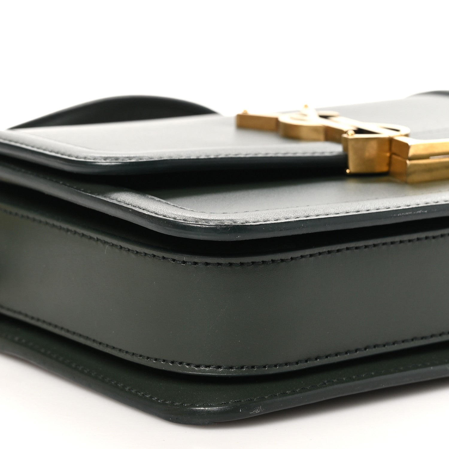 Saint Laurent Smooth Calfskin Small Solferino Satchel Green 10 of 11