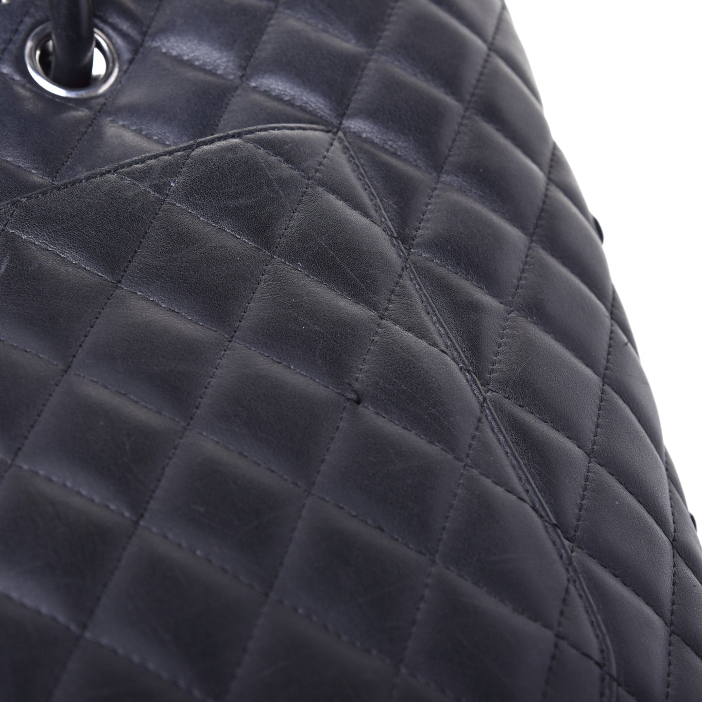 Calfskin Quilted Large Cambon Tote Black