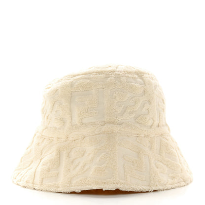 Fendi Terrycloth Karligraphy Embroidered Bucket Hat M White 3 of 8