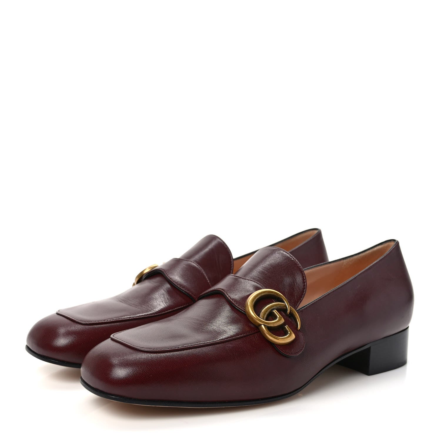 Gucci Malaga Kid Womens GG Marmont Loafers 40.5 Vintage Bordeaux 3 of 10