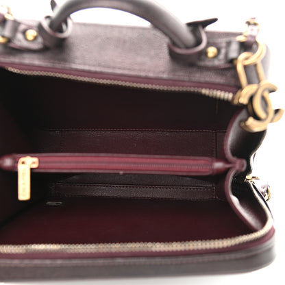 Chanel Iridescent Caviar Quilted Medium CC Filigree Vanity Case Burgundy 5 of 14