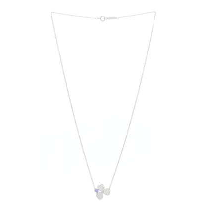 Tiffany Platinum Diamond Tanzanite Paper Flowers Pendant Necklace 3 of 5