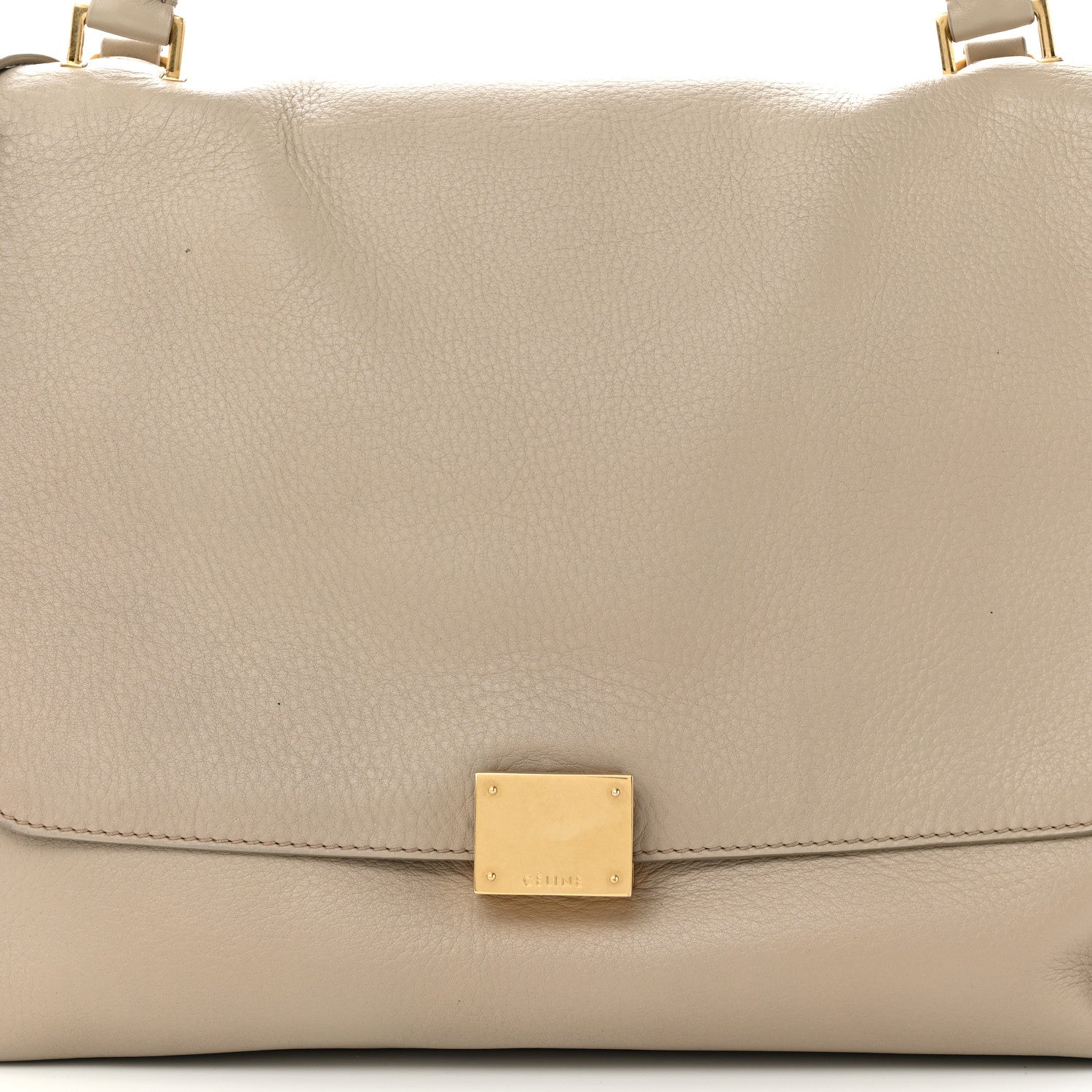 Celine Drummed Calfskin Suede Medium Trapeze Black Taupe 7 of 15