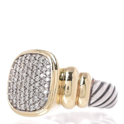 David Yurman Sterling Silver 18K Yellow Gold Diamond Noblesse Ring 52 6 3 of 7