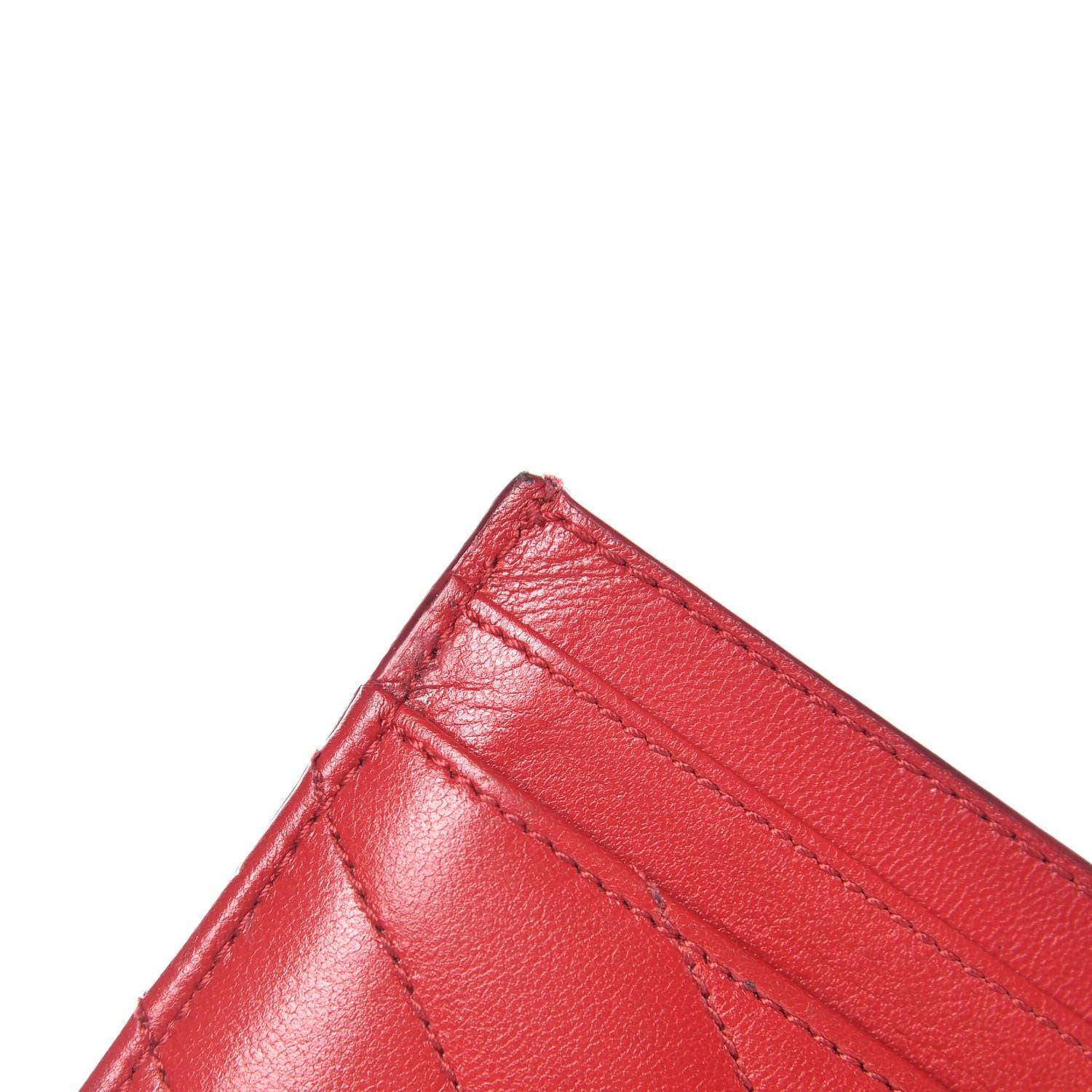 Saint Laurent Calfskin Y Quilted Monogram LouLou Credit Card Case Red 10 of 10