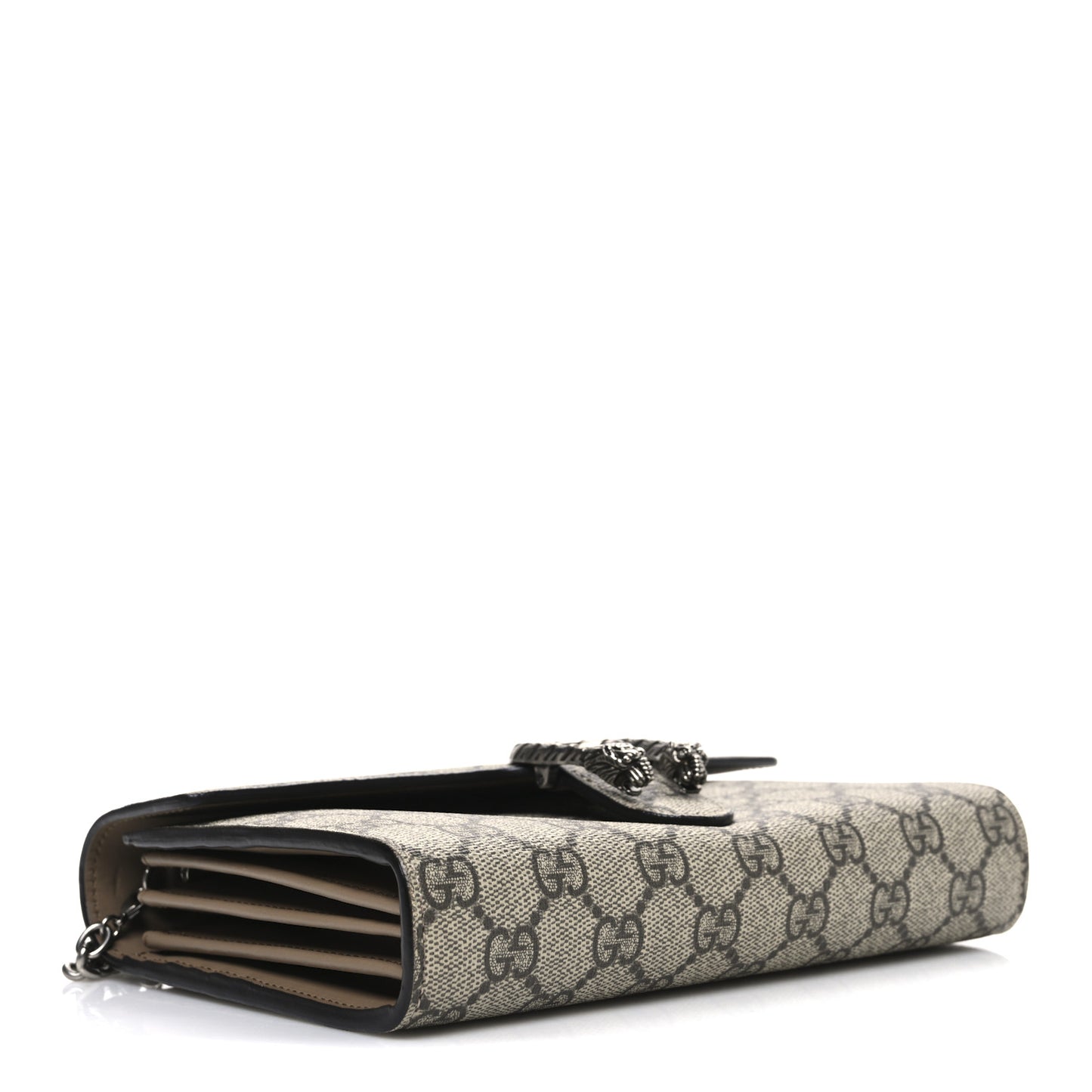 GG Supreme Monogram Mini Dionysus Chain Wallet Beige Taupe