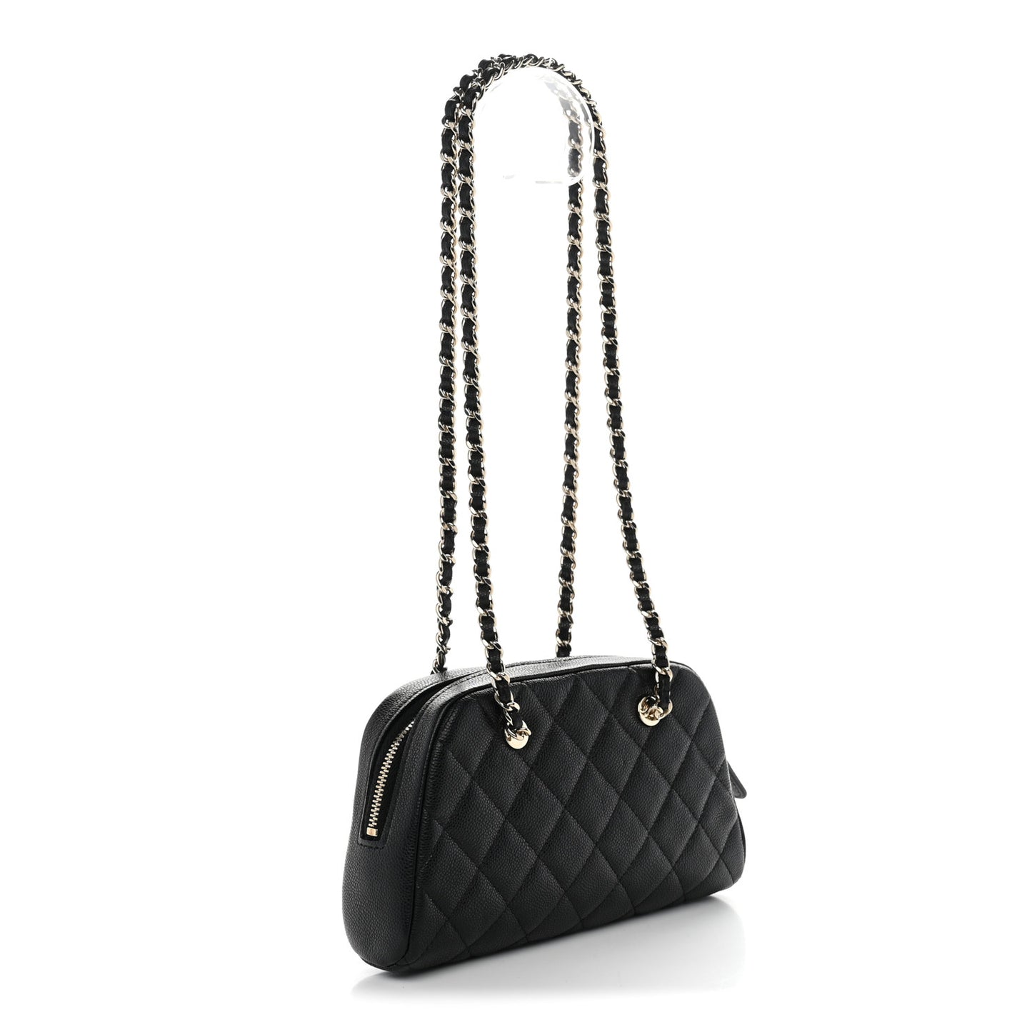Caviar Quilted Clutch With Chain Black
