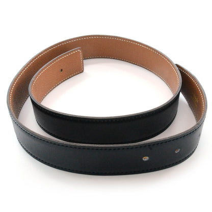 Hermes Box Courchevel Reversible Belt Strap Black Gold 68 1 of 3