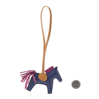Hermes Milo Lambskin Grigri Rodeo Horse Bag Charm PM Bleu Saphir Rose Pourpre Bouton D'Or 2 of 2