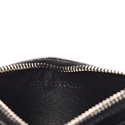 Saint Laurent Calfskin Crocodile Embossed 5 Fragments Zip Pouch Card Holder Black 7 of 8