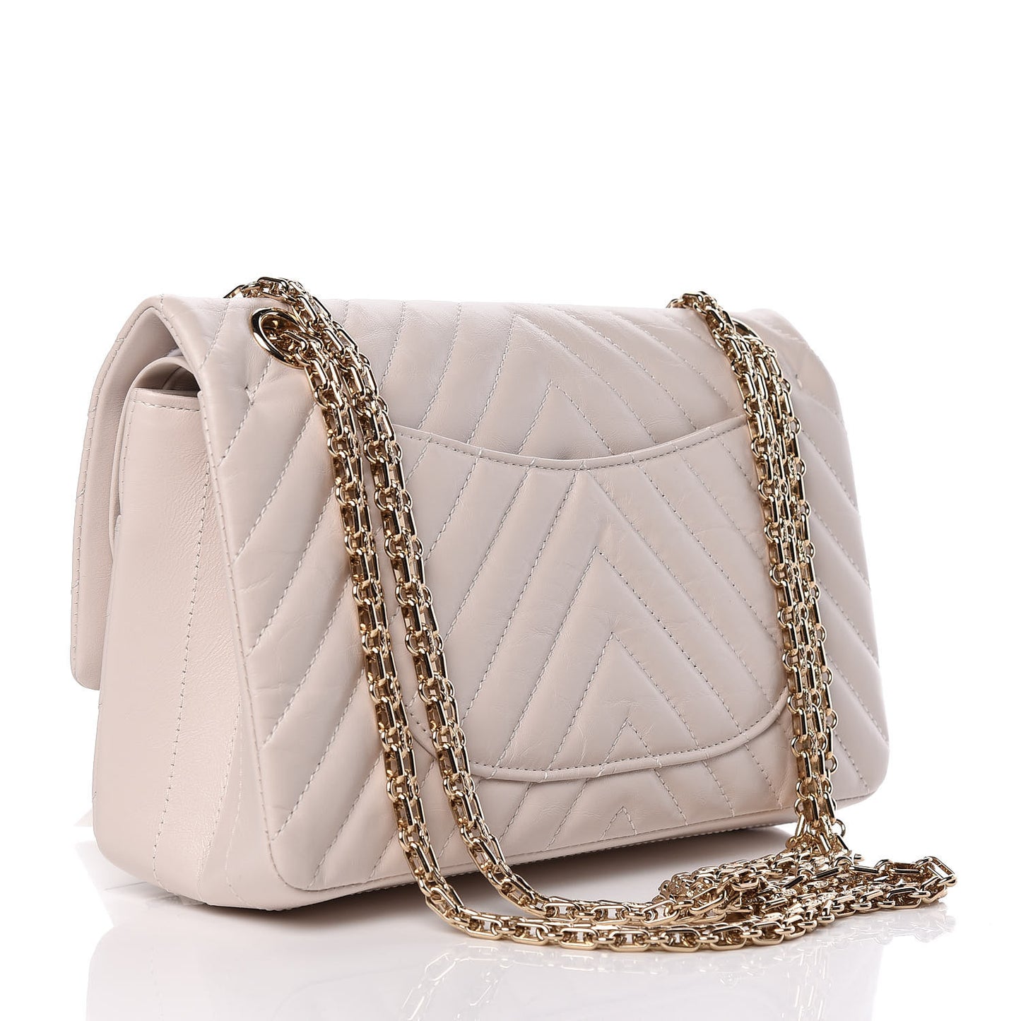 Aged Calfskin Chevron Quilted 2.55 Reissue 225 Flap Ivory