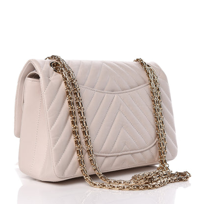 Chanel Aged Calfskin Chevron Quilted 2.55 Reissue 225 Flap Ivory 3 of 10