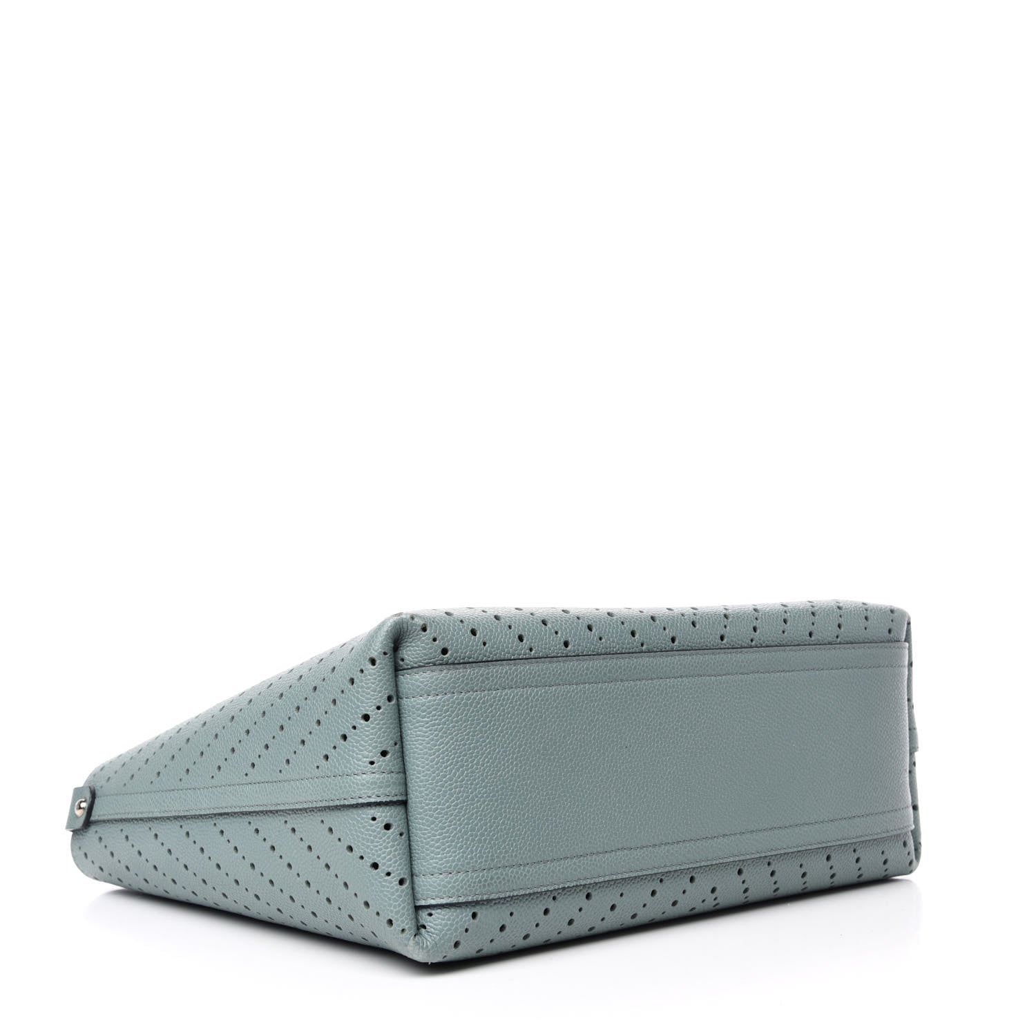 Chanel Perforated Grained Calfskin Large Shopping Tote Green 5 of 14